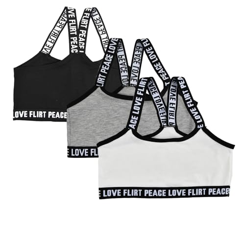 Amexo 3 Packs BH Mädchen Gepolsterte Training BHS Teen Mädchen Sport Top Dünne Baumwolle Atmungsaktiv Kinder Bustier für 10-15 Jahre von Amexo