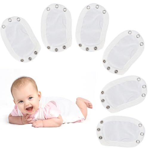 Amexo 6 Stück Baby Body Extender Bodyverlängerung für Babybodys Baby Body VerläNgerung Baumwolle Onesie Extender Baby Strampler Crotch Extender Universal Verlängerungen für Babybodys von Amexo