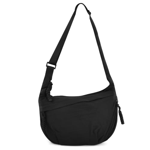 Amexo Crossbody Bag Damen Halbmond Umhängetasche Casual Schultertasche Moon Bag Hobo Tasche Halbmond Tasche mit Verstellbarer Schultergurt Dumpling Stylische Umhängetasche für Reisen Alltag (Schwarz) Amexo Crossbody Bag Damen Halbmond Umhängetasche Casual Schultertasche Moon Bag Hobo Tasche Halbmond Tasche mit Verstellbarer Schultergurt Dumpling Stylische Umhängetasche für Reisen Alltag (Schwarz) von Amexo