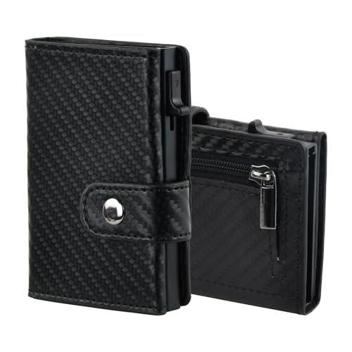 Amexo Geldbörse Herren Slim RFID Schutz Portmonee, Kartenhalter Geldbeutel Herren Mini Kartenetui Kartenhalter Pop-up Kartenhalter für Herren und Damen von Amexo