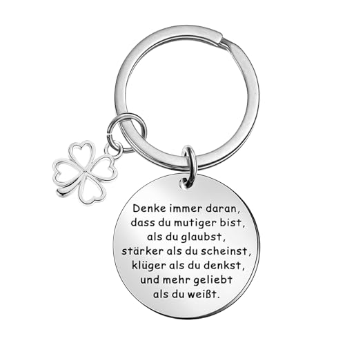 Amexo Glücksbringer Schlüsselanhänger, Motivationsgeschenke Schlüsselanhänger Personalisiert Schulabschluss Geschenk Inspirierendes Geschenk mit Geschenkbox Für Familie Freunde Kollegen Kinder von Amexo