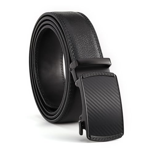 Amexo Herren Automatik Ledergrtel ohne Lcher Verstellbar Arbeitsgrtel mit Automatischer Schnalle fr Herren Business Anzug Breit 35mm, Gre Angepasst von Amexo