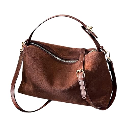 Amexo Handtasche Damen klein Hobo Bag Elegant Umhängetasche Y2K Shoulder Bag for Women PU Leder Schultertasche Damen Klein Handtaschen mit Reißverschluss Coole Sachen für Teenager Mädchen (Braun) von Amexo