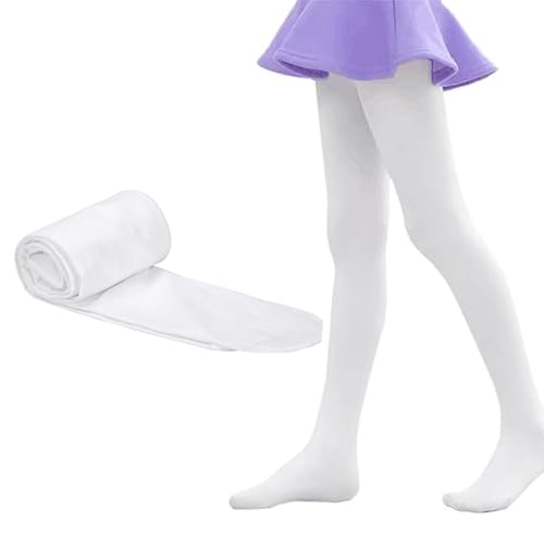 Amexo Mädchen Ballett Strumpfho, 90D Kinder Elastisch Tanz Strumpfhose Weiß Strecken Strumpfhose Baby Tanzstrumpfhose für Mädchen (DE/NL/SE/PL, Alter, 5 Jahre, Regular, Weiß) von Amexo