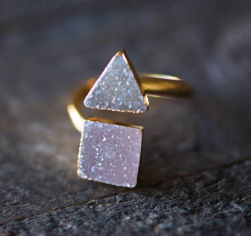 Druzy Ring, Gold Stein Geode Ring von AmeyaaJewelry