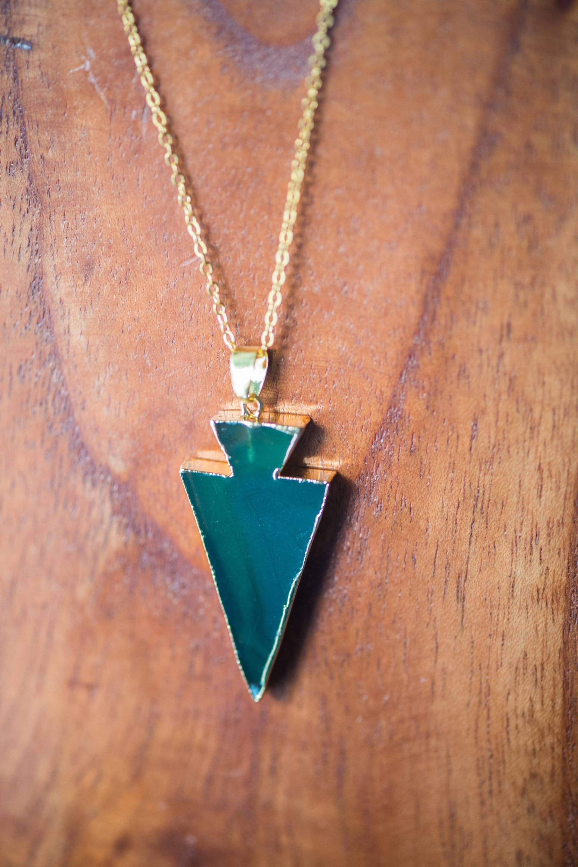 Gold Pfeilspitze Halskette - Edelstein Pfeil Kopf Halskette, Boho Schmuck-Layering Halskette, Edelstein Schmuckarrowhead von AmeyaaJewelry