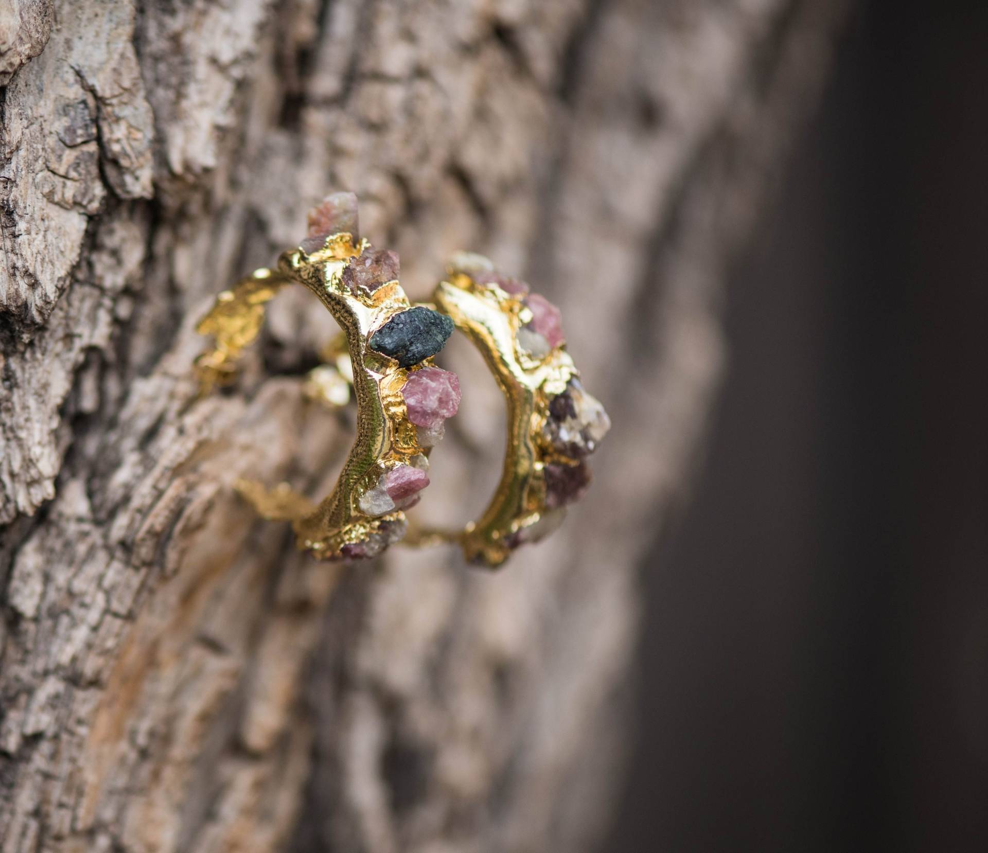 Rohe Edelstein Ohrringe, Kristall Ohrringe, Rohstein Schmuck, Rohstein Ohrringe, Edelstein Ohrringe, Rohstein, Boho, Ooak von AmeyaaJewelry