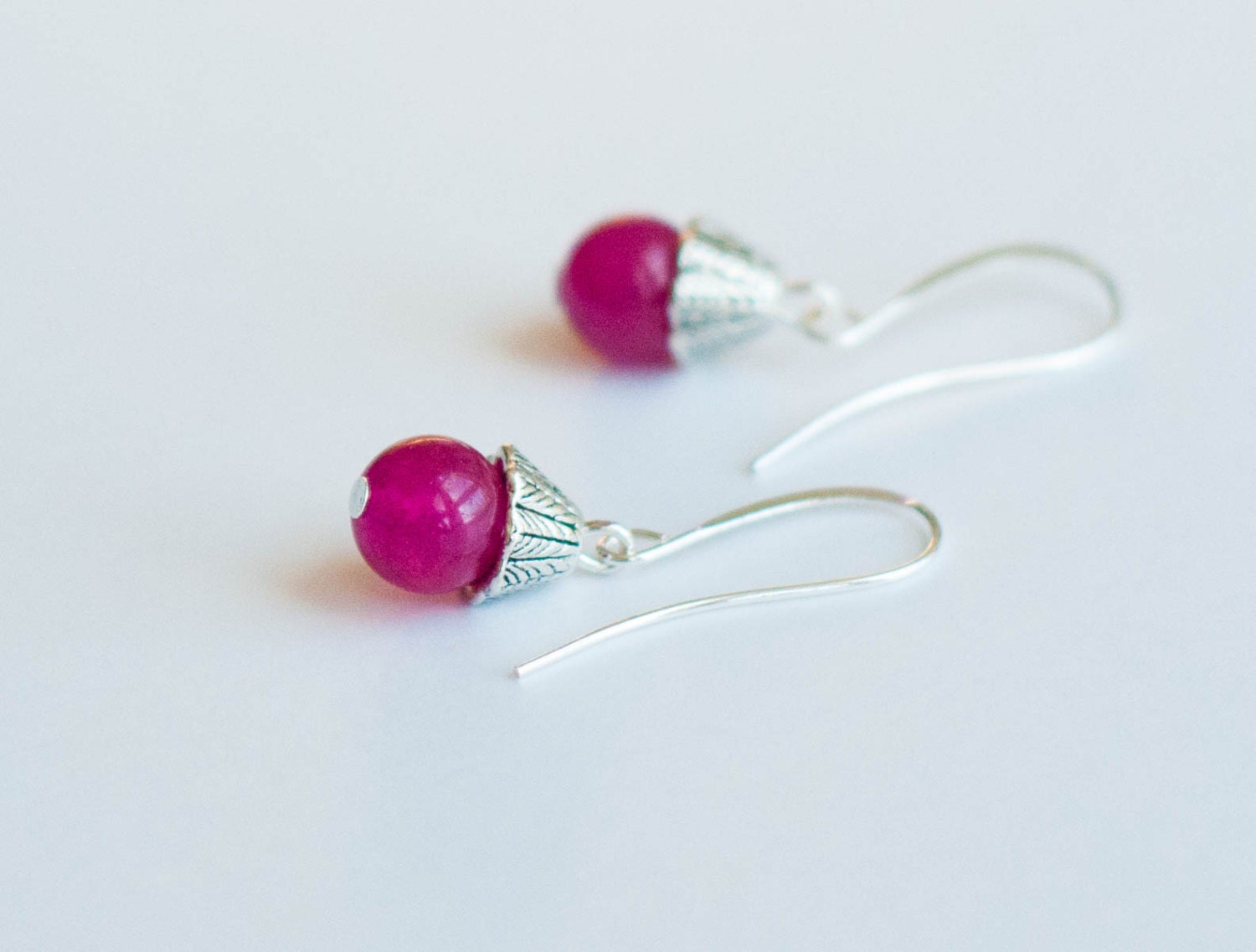 Rosa Achat Tropfen Ohrringe, Achat Edelstein Schmuck, Silber Schmuck, Edelstein Ohrringe, Geschenk Für Sie, Alltag Schmuck von AmeyaaJewelry