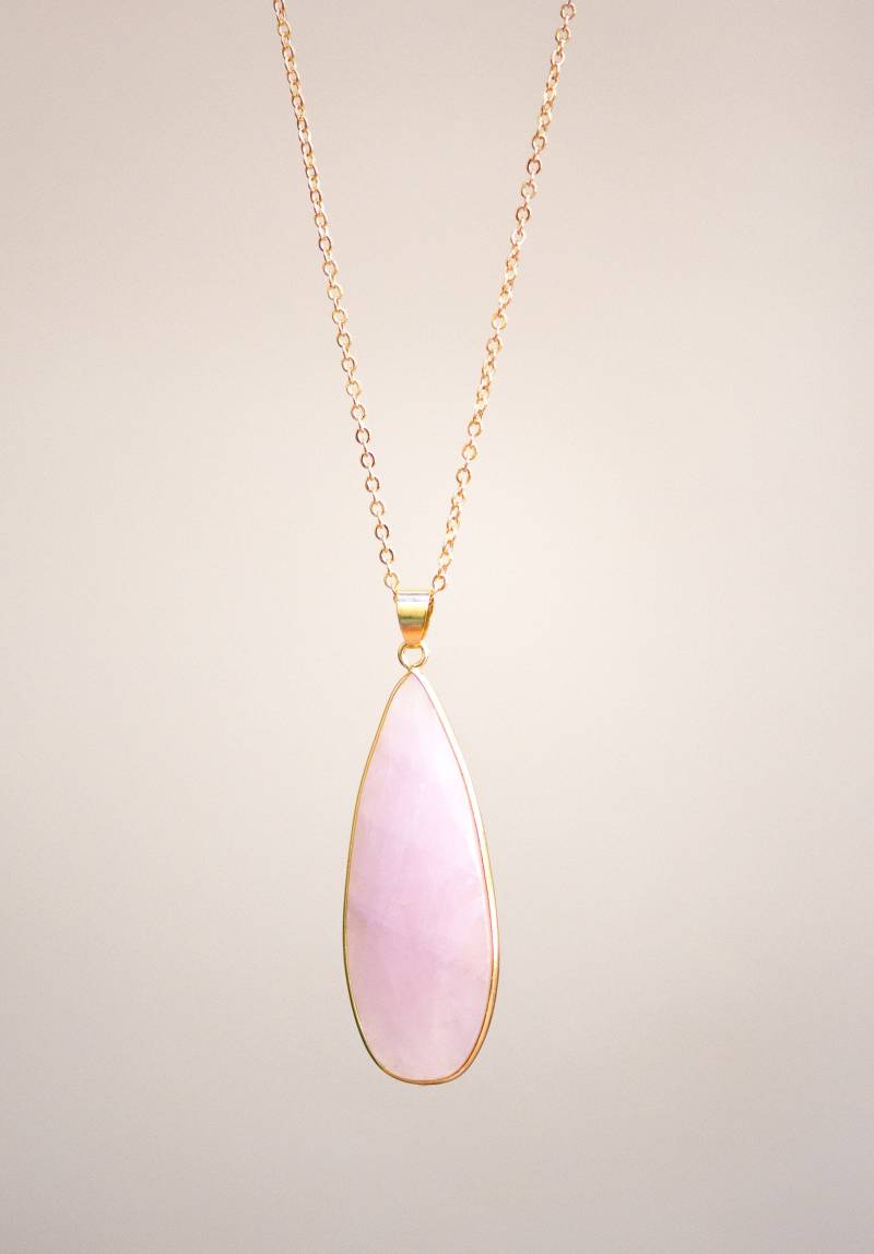 Rosenquarz Halskette, Kristall Anhänger Punkt Naturstein Boho, Heilung Spike Halskette von AmeyaaJewelry