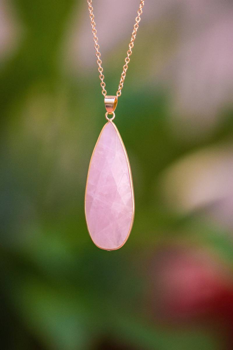 Rosenquarz Halskette, Kristall Rose Quarz Punkt, Gold Edelstein Heilung Kristall, Liebe Rosa Rosenquarz Halskette, Kristall Rose Quarz Punkt, Gold Edelstein Heilung Kristall, Liebe Rosa von AmeyaaJewelry