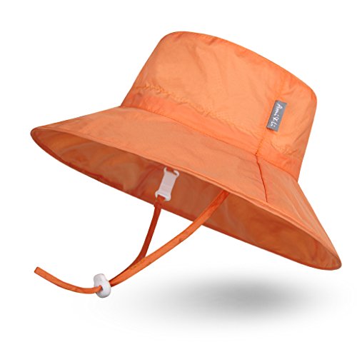 Ami & Li tots Baby Sonnenhut Superleichtes Kind Einstellbare ultradünne atmungsaktive Eimer Hut für Mädchen Jungen Säugling Kind Kleinkind UPF 50 - M: Orange von Ami&Li tots