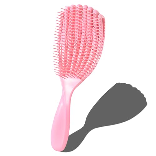 Haarbürste ohne Ziepen, Lockenbürste für Damen Kinder Mädchen, Detangler Bürste für Locken & Lange Haare, Nass- und Trockeneinsatz, Keine Ziehschmerzen, Reduzieren Frizz, Belüftetes Design, Rosa von AmiCera