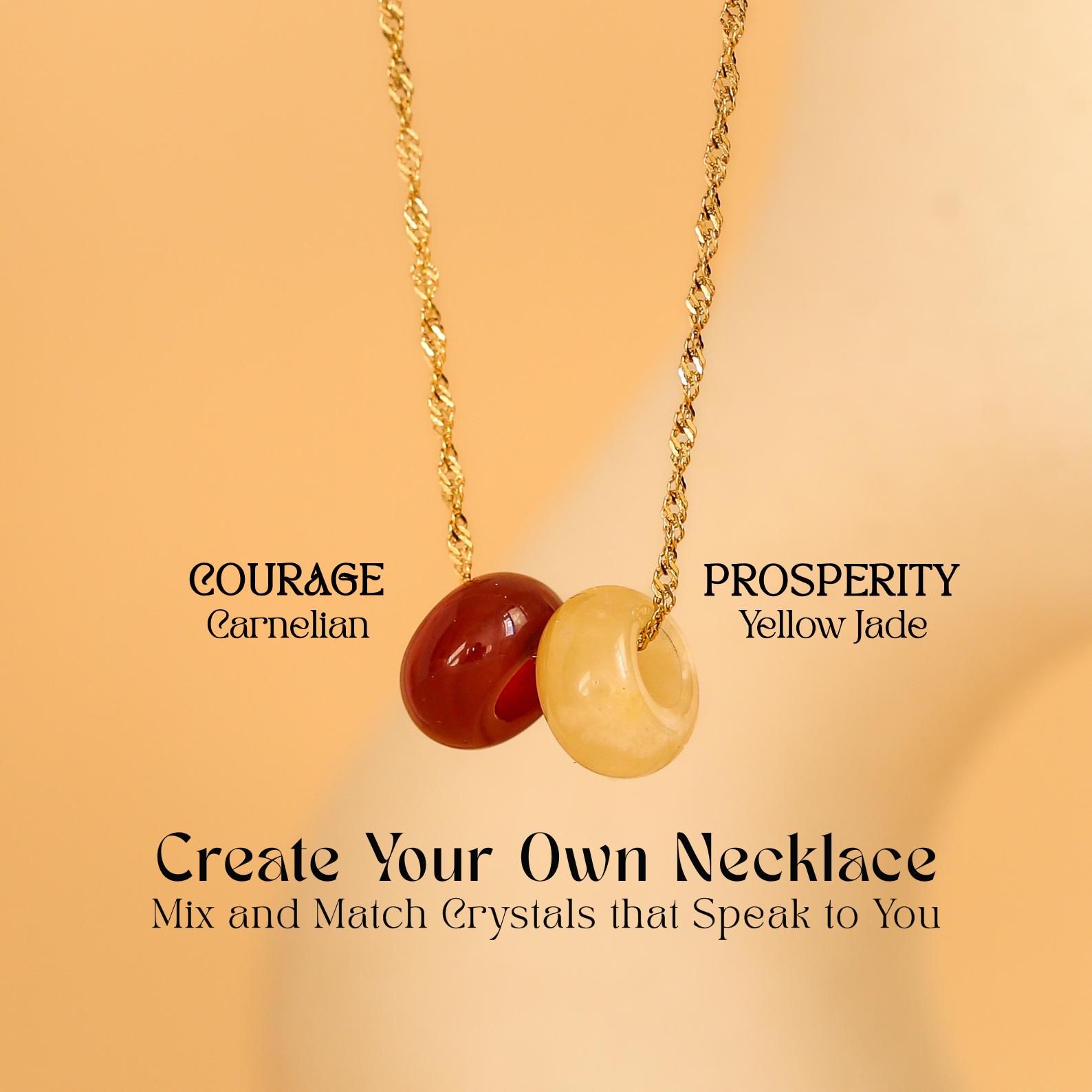 Gelbe Jade & Karneol Halskette Benutzerdefinierte Naturstein Mix-And-Match von Amicajewels
