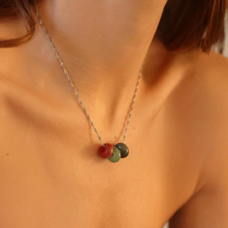 Personalisierte Rohkristall Halsketten Set Mix & Match Edelsteine von Amicajewels