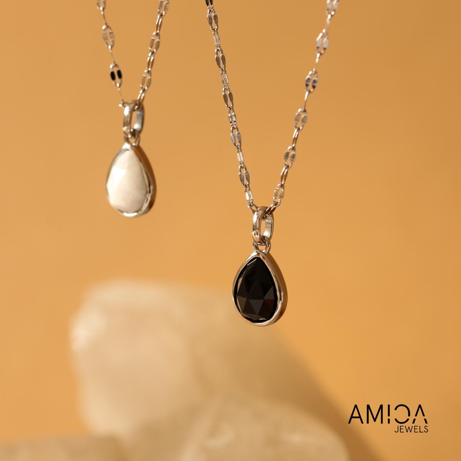 Schwarzer Obsidian Halskette, Schutz Amulett Heilender Kristall Schmuck, Personalisiertes Geschenk Für Sie Schwarzer Obsidian Halskette, Schutz Amulett Heilender Kristall Schmuck, Personalisiertes Geschenk Für Sie von Amicajewels