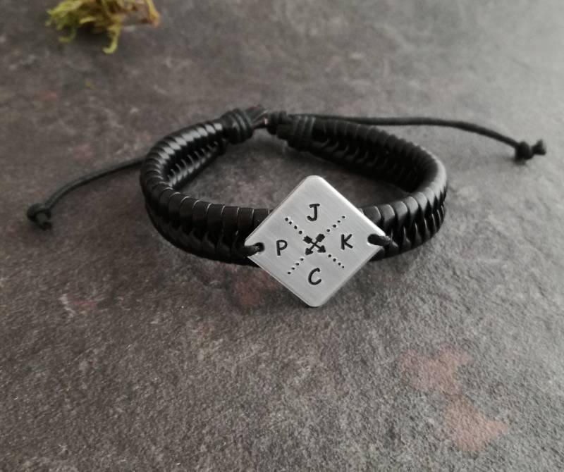 Freund Armband, Lederarmband, Benutzerdefinierte Pfeile Personalisierte Armbänder Mit Initialen, Geschenk Männer & Frauen, Bff von AmiciWorld