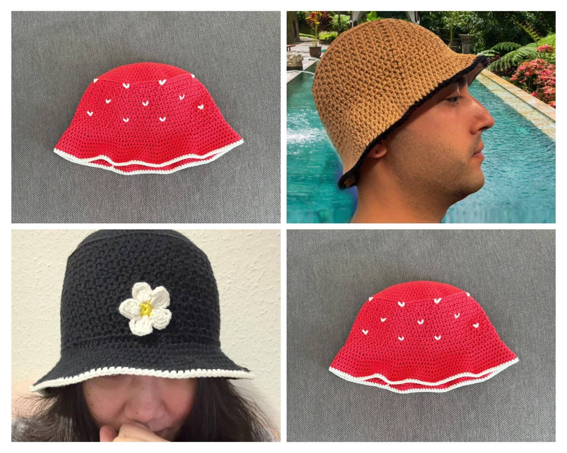 Handgemachter Häkelhut Mit Erdbeeren - Süßer & Einzigartiger Sommerhut Handgemachter Häkelhut Mit Erdbeeren - Süßer & Einzigartiger Sommerhut von AmigurumiChaCha