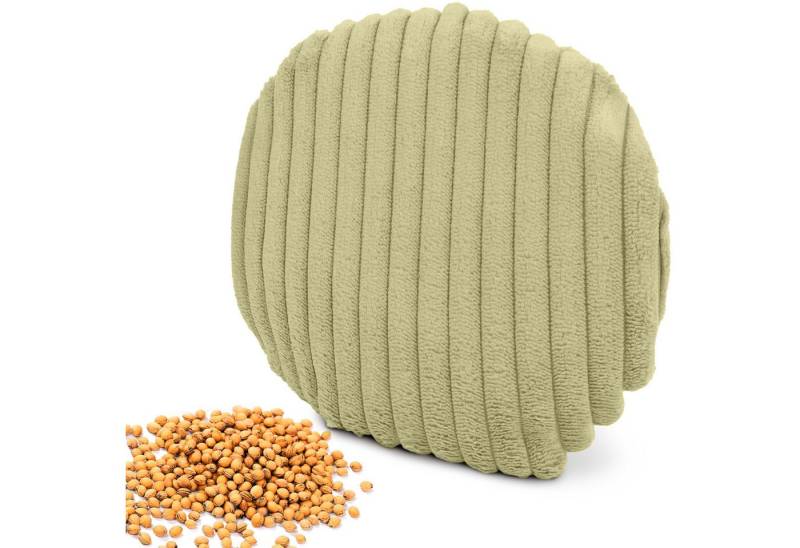 Amilian Kirschkernkissen - rundes Wärmekissen / Kältekissen mit 100 % Kirschkernen - Ø16 cm, Ideal für punktuelle Wärme- und Kälteanwendungen, mikrowellengeeignet, ideal für Hände, Nacken, Schulter, Bauch von Amilian