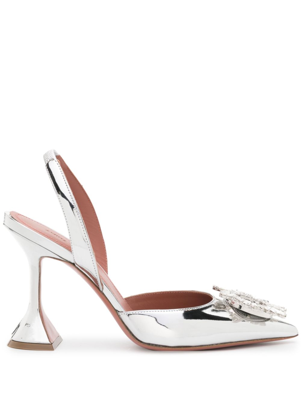 Amina Muaddi Begum Slingback-Pumps 95mm - Silber von Amina Muaddi