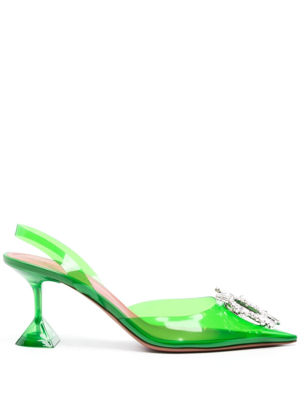 Amina Muaddi Begum Glass Slingback-Pumps 70mm - Grün von Amina Muaddi