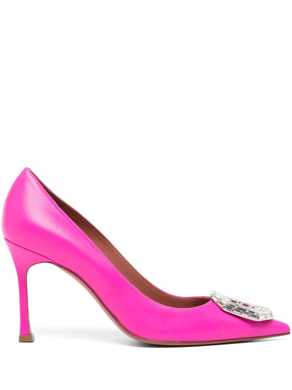 Amina Muaddi Camelia Pumps mit Kristallen 100mm - Rosa von Amina Muaddi