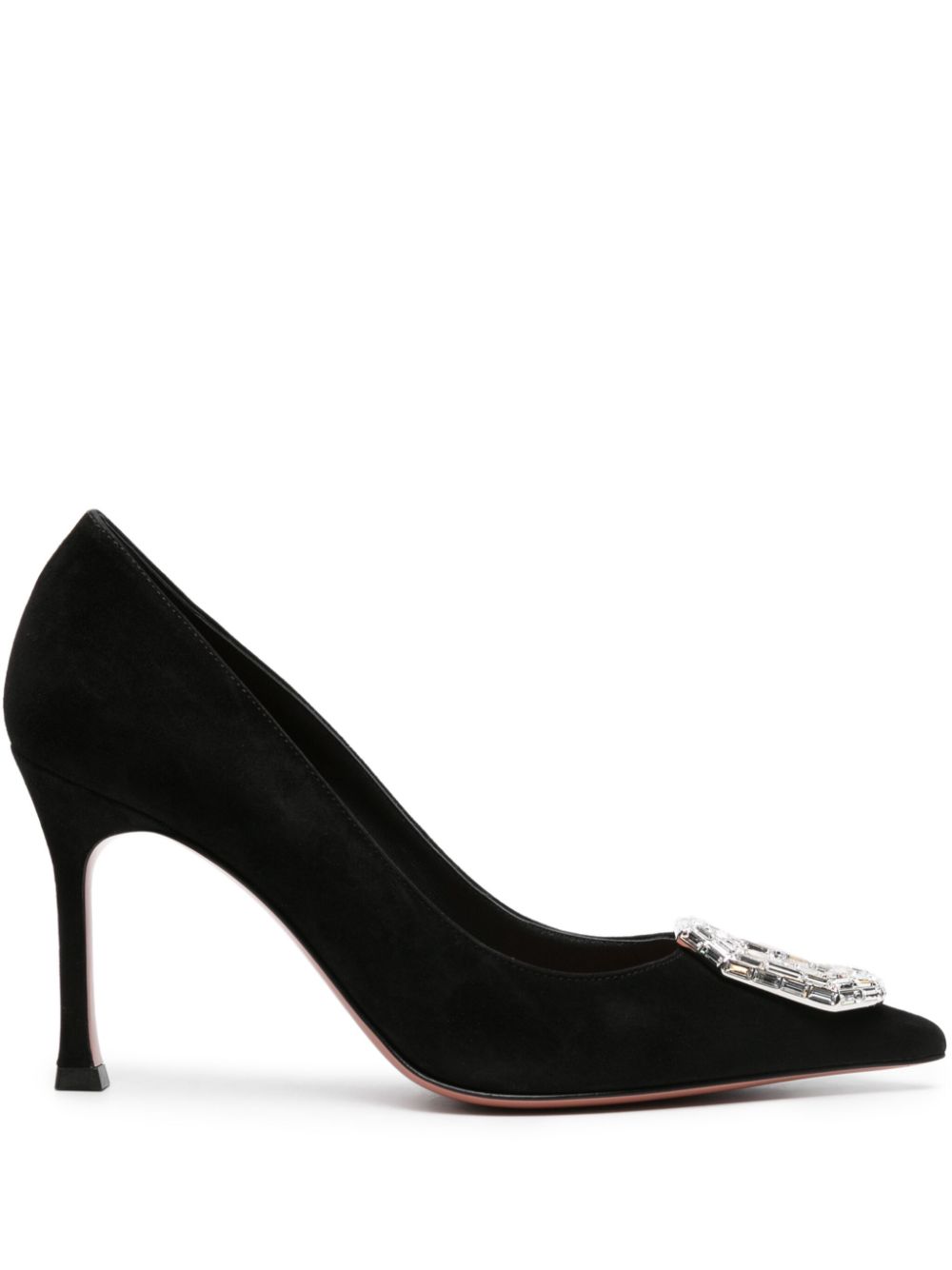 Amina Muaddi Camelia Pumps aus Wildleder 90mm - Schwarz von Amina Muaddi