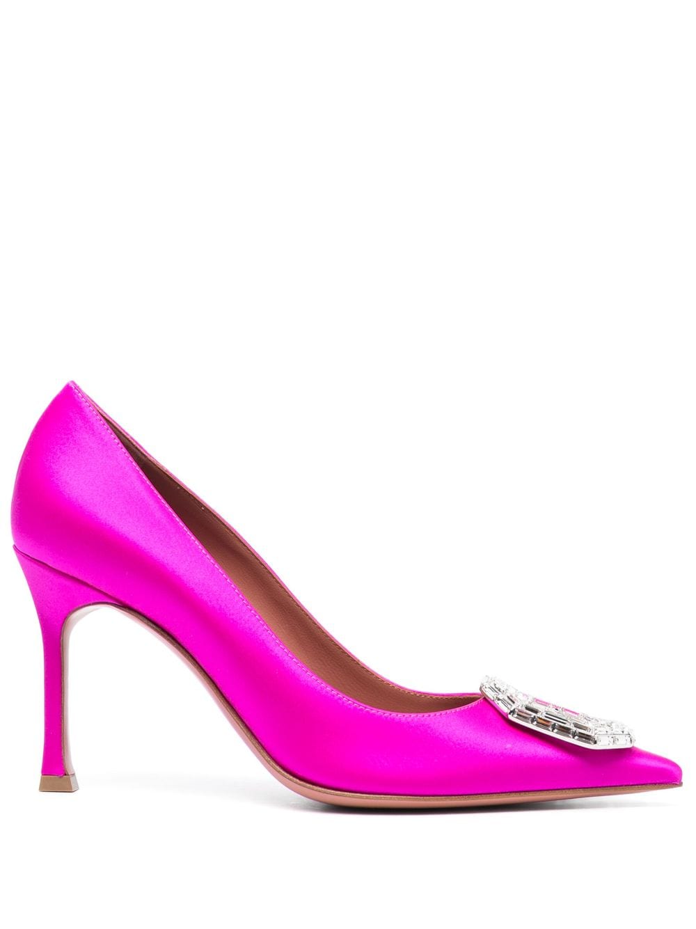 Amina Muaddi Camelia Pumps mit Kristallen 90mm - Rosa von Amina Muaddi