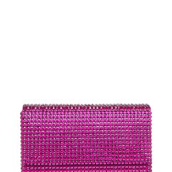Amina Muaddi Fuchsia Satin-clutch Mit Kristallen von Amina Muaddi