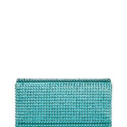 Amina Muaddi Grün Seidenmix Kristall Clutch von Amina Muaddi