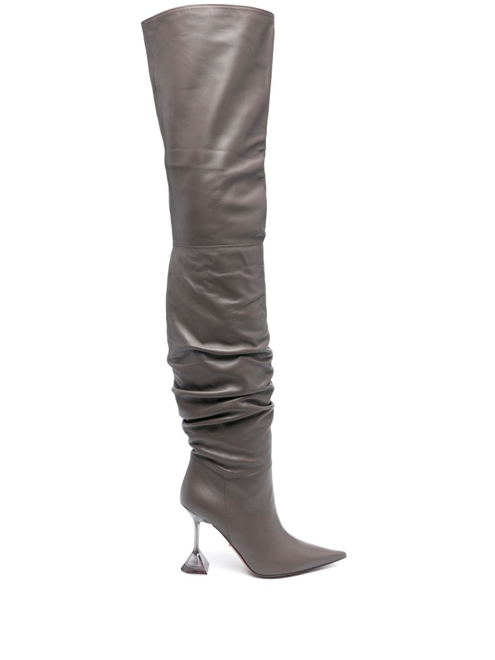 Amina Muaddi Olivia Overknee-Stiefel 95mm - Grau von Amina Muaddi