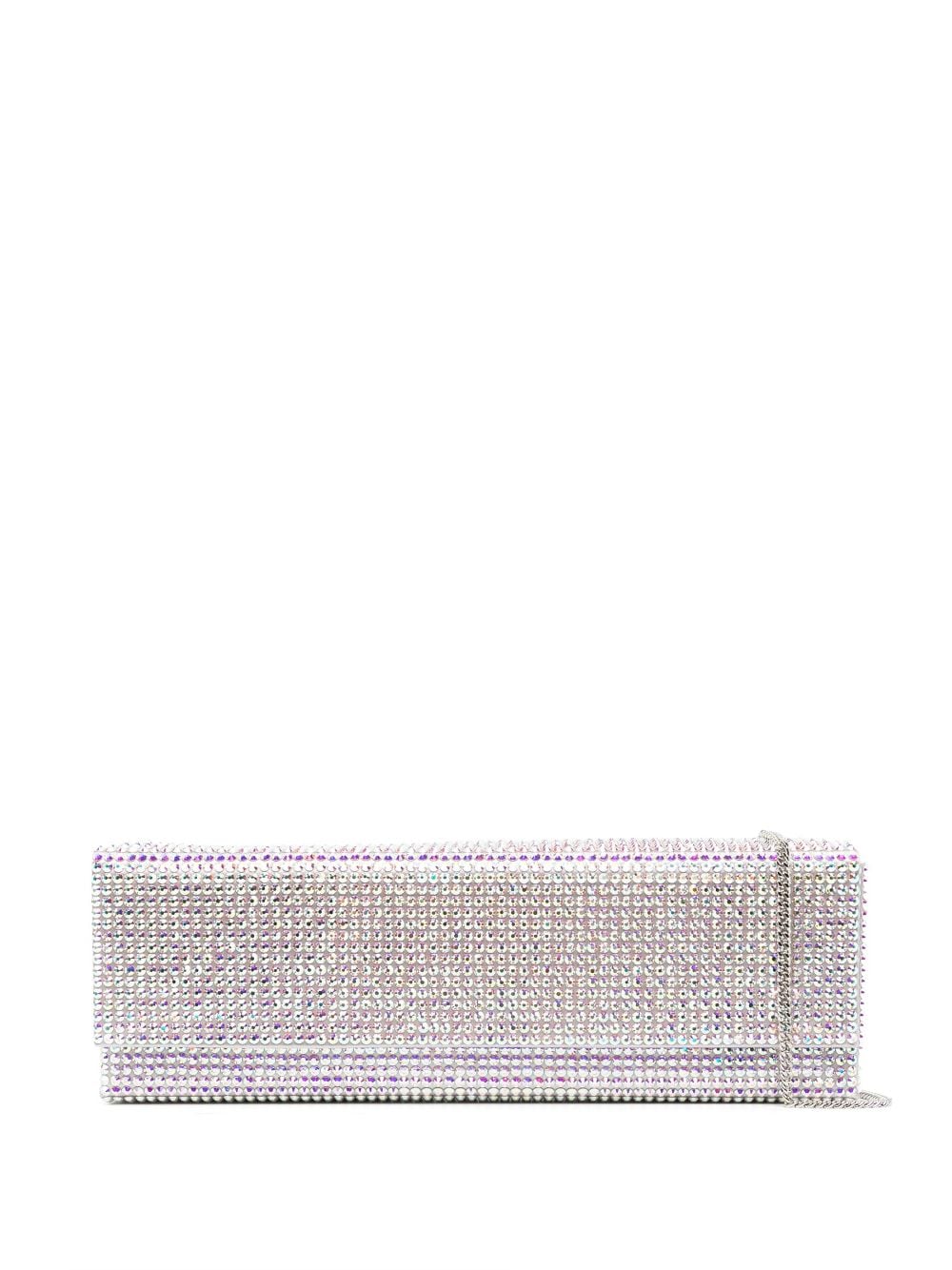 Amina Muaddi Paloma Clutch mit Kristallen - Silber von Amina Muaddi