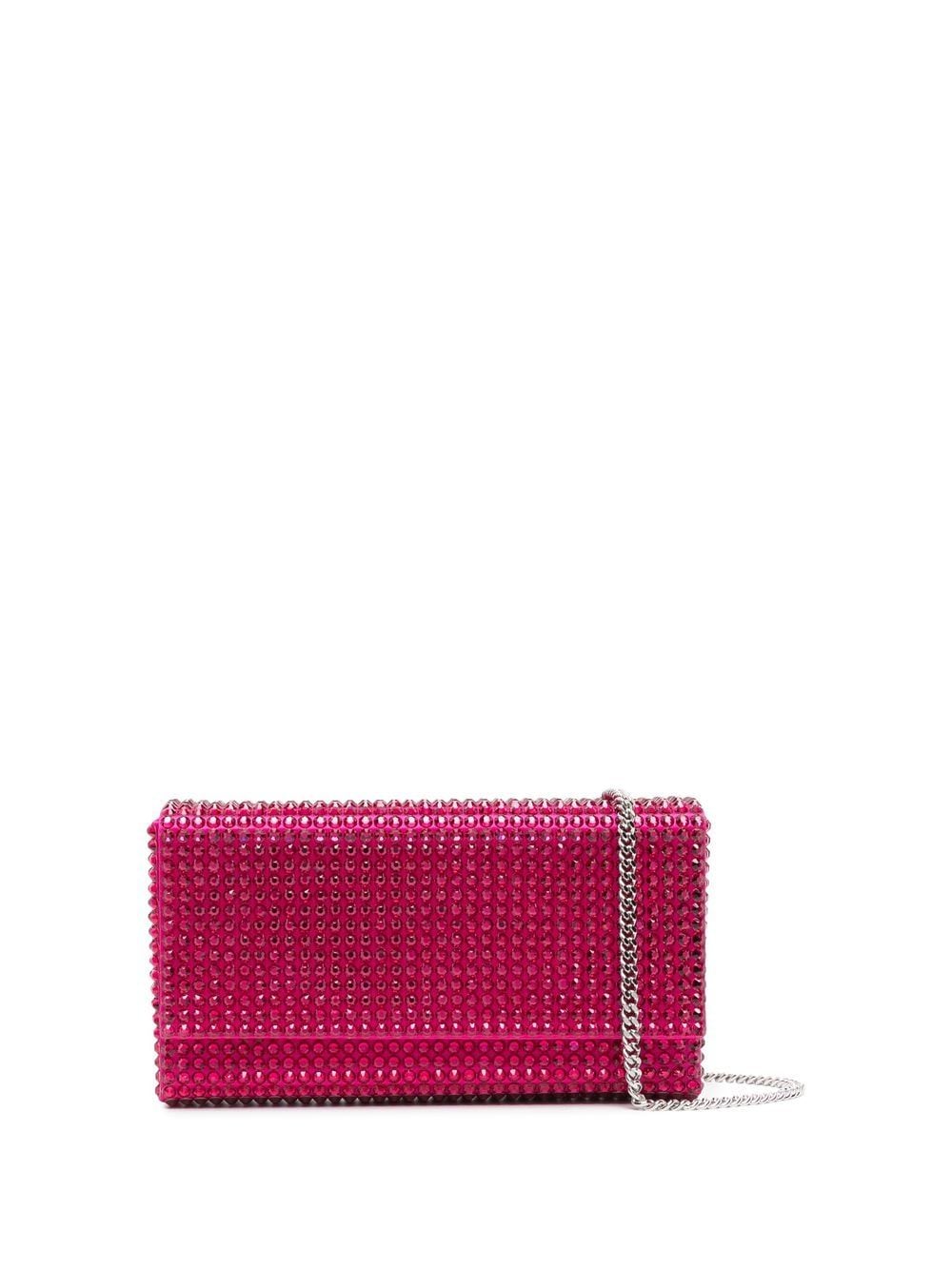 Amina Muaddi Paloma Clutch mit Kristallen - Rosa von Amina Muaddi