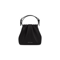 Amina Muaddi Schwarze Satin-handtasche Mit Kristallen von Amina Muaddi