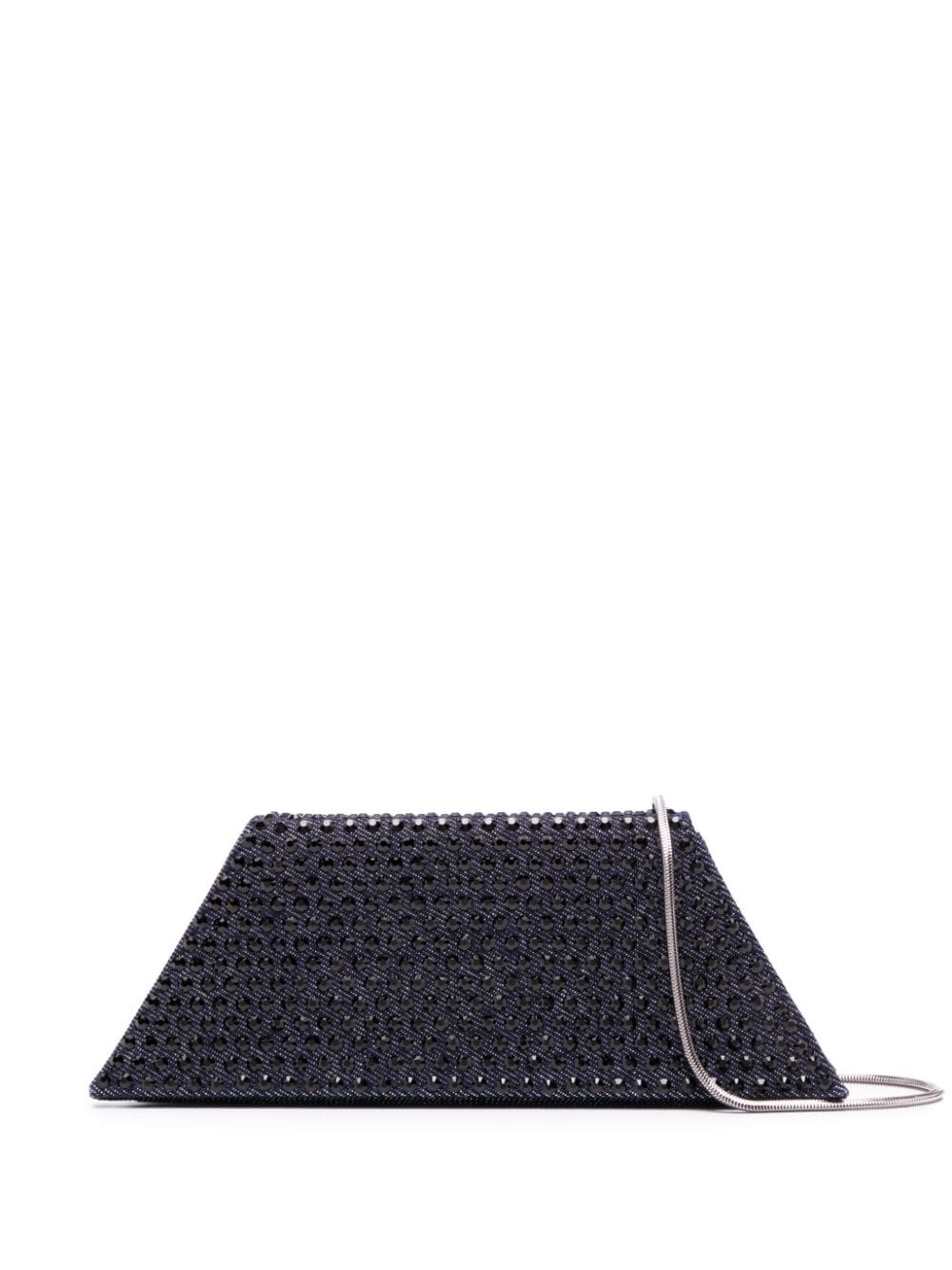 Amina Muaddi Metallische Superamini Yigit Clutch - Blau von Amina Muaddi