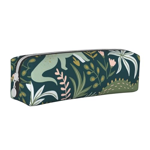 Aminnu Niedliches Dinosaurier-Federmäppchen, langlebiges Federmäppchen, Schüler-Federmäppchen, Reißverschluss-Federmäppchen, geeignet für Schulen und Büros, Unisex, weiß, Einheitsgröße, Kosmetiktasche von Aminnu