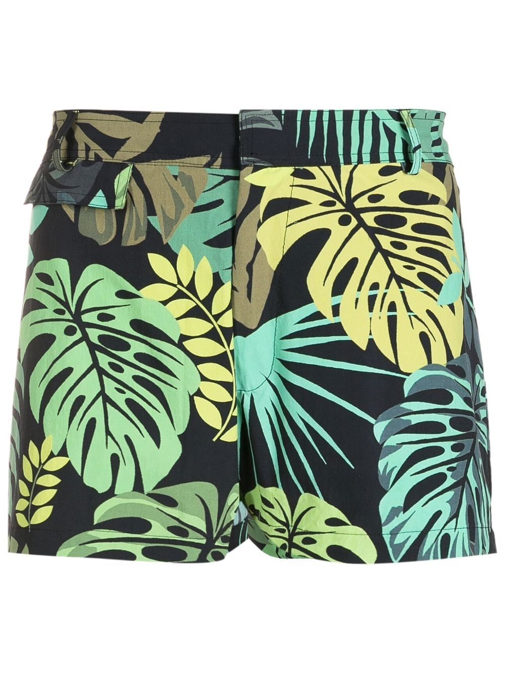 Amir Slama Badeshorts mit Blatt-Print - Grün von Amir Slama