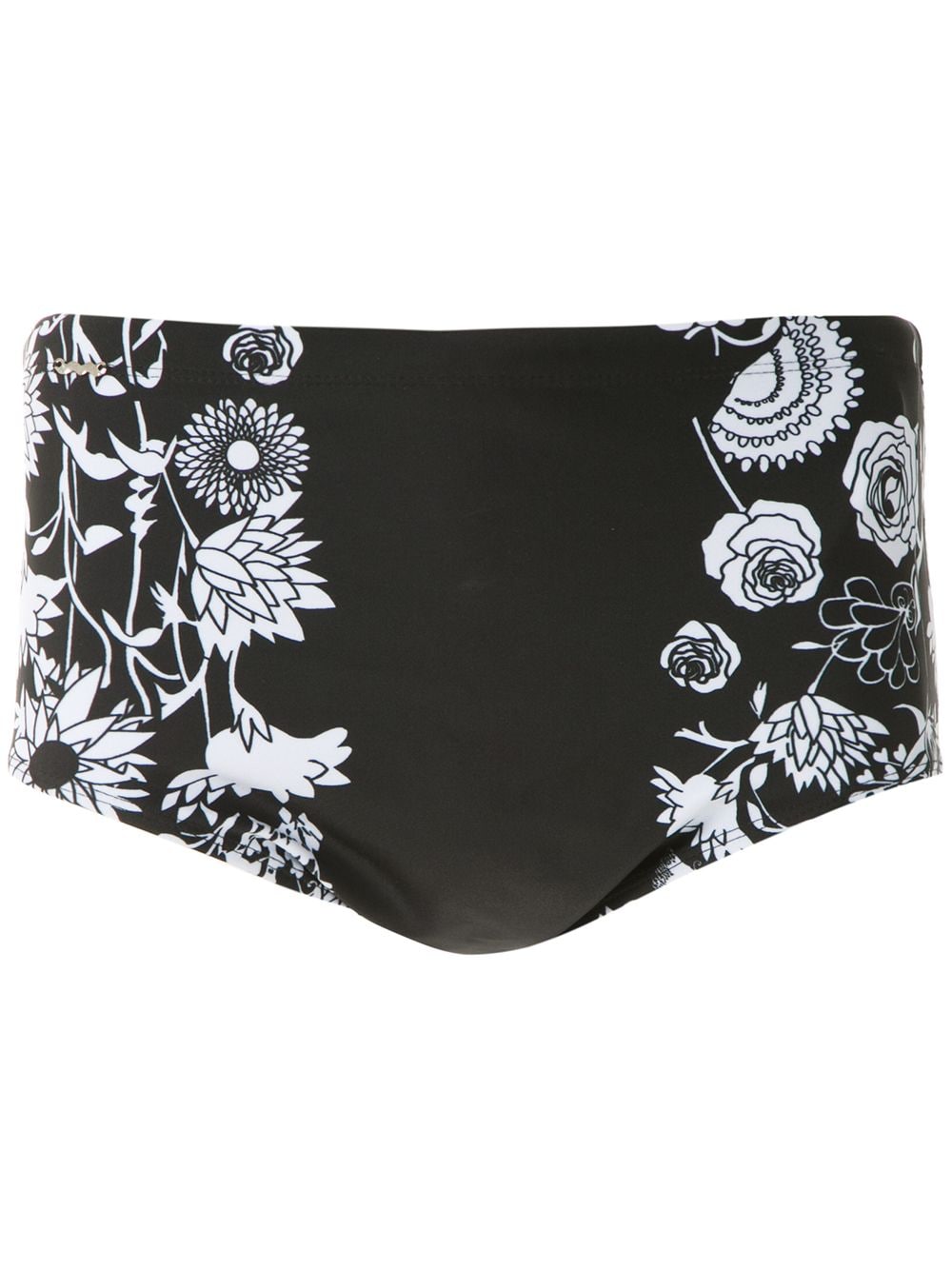 Amir Slama Badeshorts mit Hibiskus-Print - Schwarz von Amir Slama