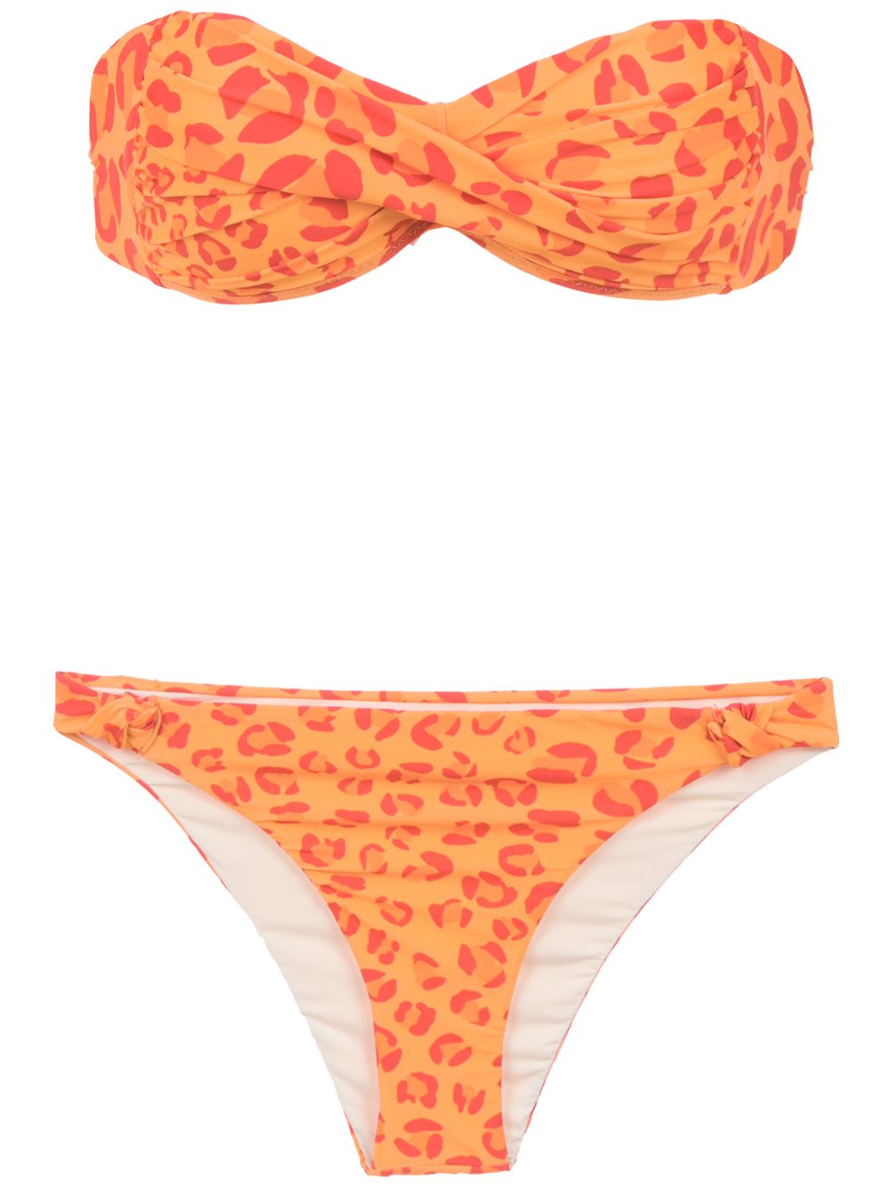 Amir Slama Bandeau-Bikini mit Print - Gelb von Amir Slama