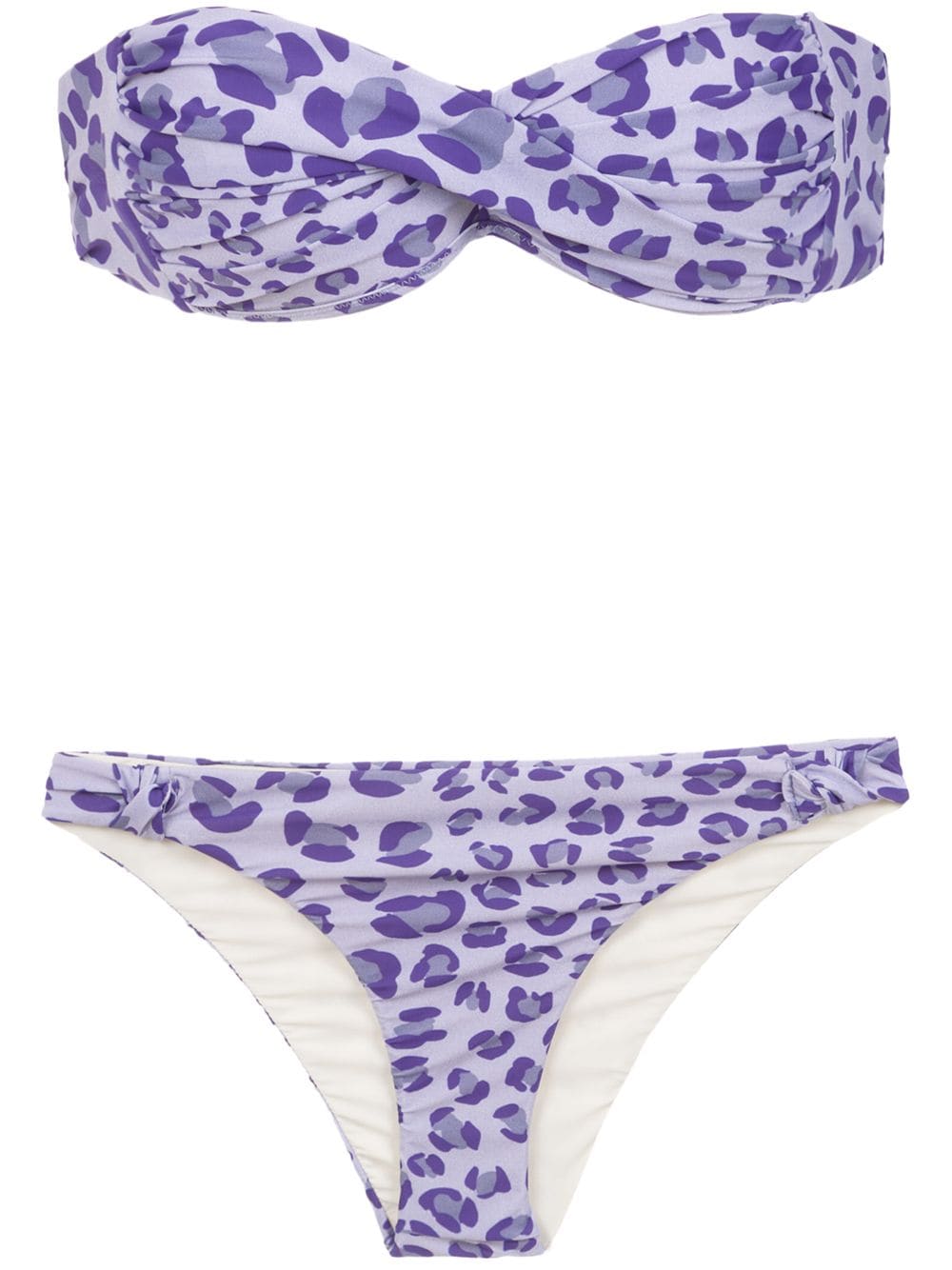 Amir Slama Bandeau-Bikini mit Print - Rosa von Amir Slama