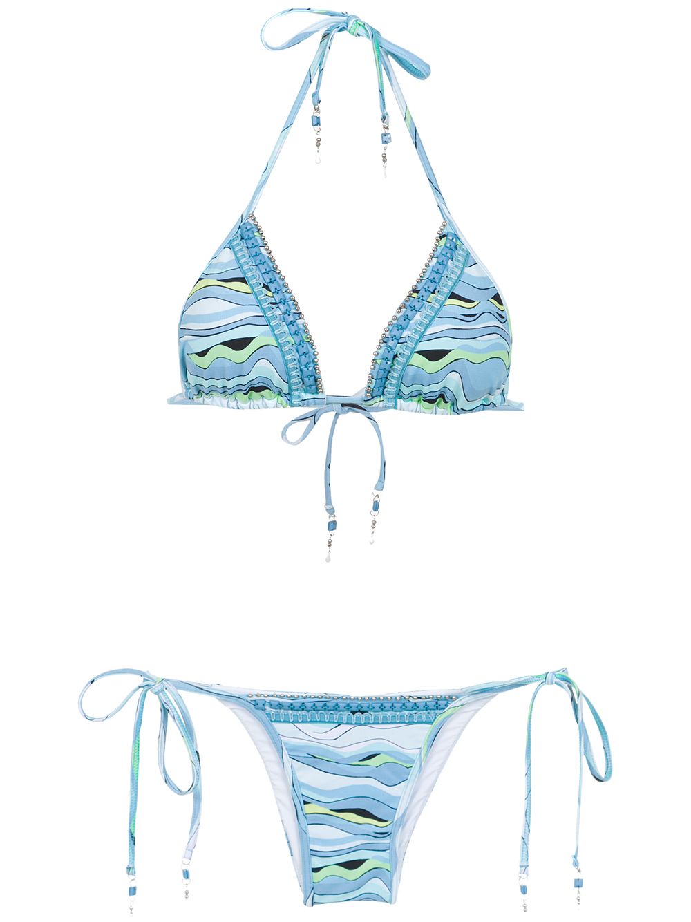 Amir Slama Bestickter Bikini - Blau von Amir Slama