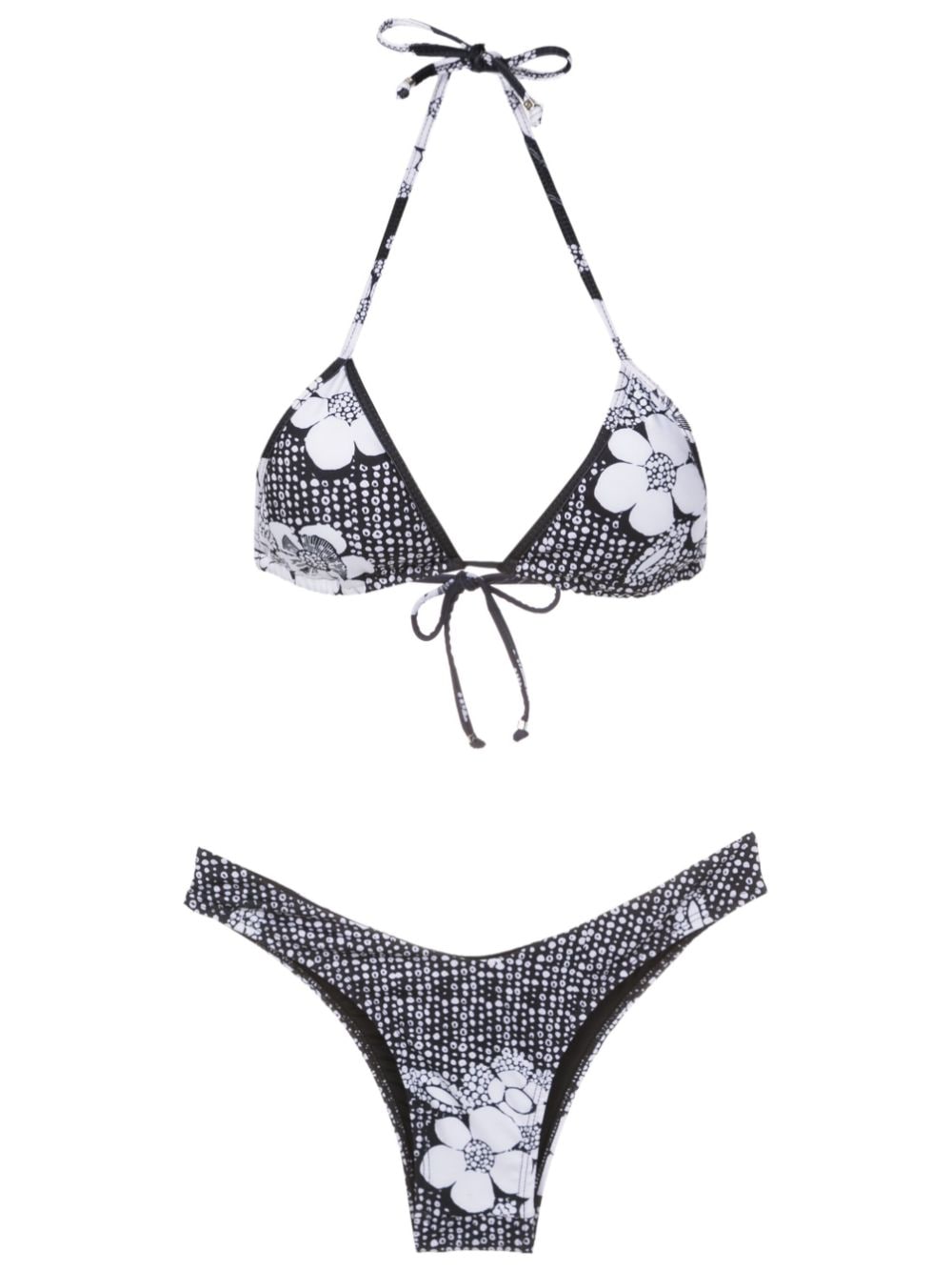 Amir Slama Bikini mit Blumen-Print - Schwarz von Amir Slama