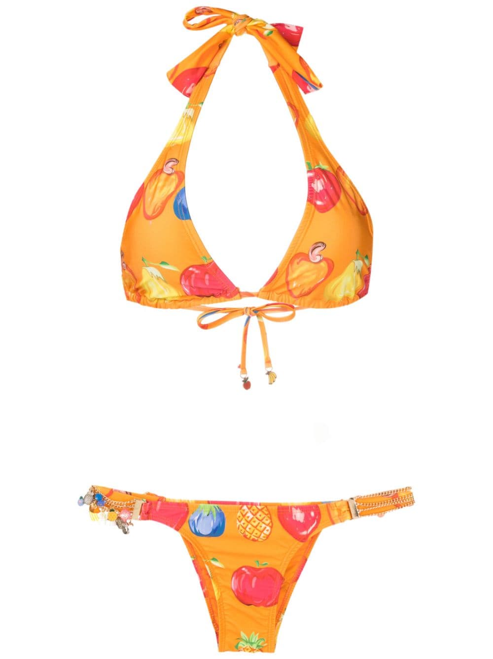 Amir Slama Bikini mit Früchte-Print - Orange von Amir Slama