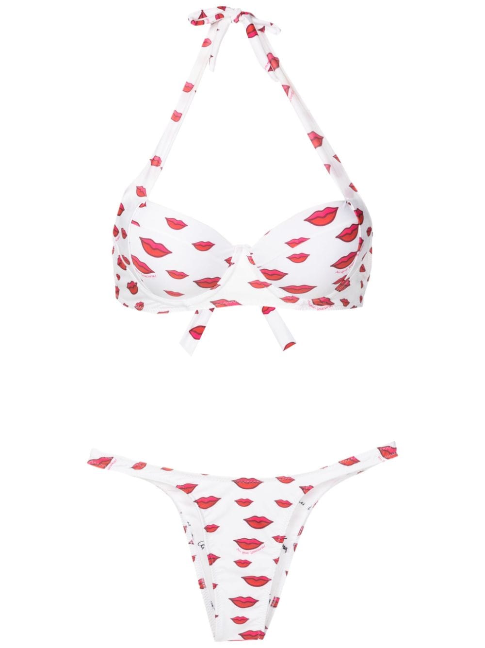 Amir Slama Bikini mit Lippen-Print - Weiß von Amir Slama