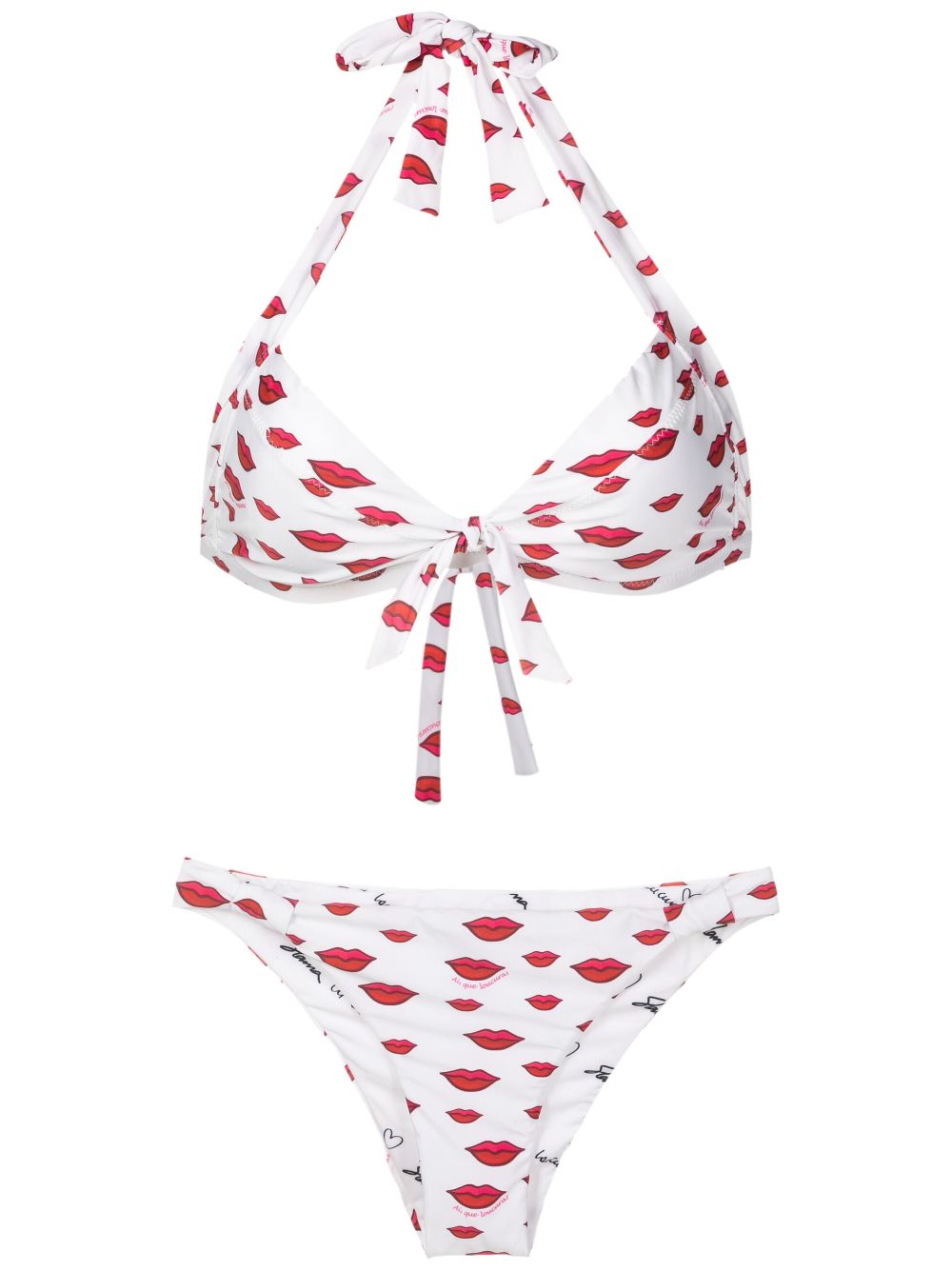 Amir Slama Bikini mit Lippen-Print - Weiß von Amir Slama