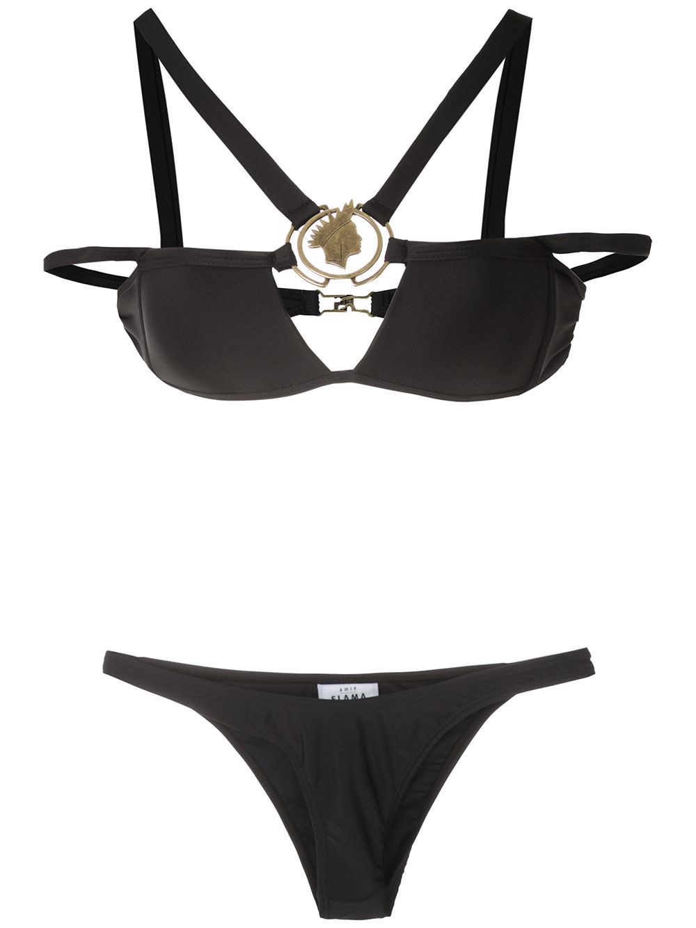 Amir Slama Bikini mit Metallic-Effekt - Schwarz von Amir Slama