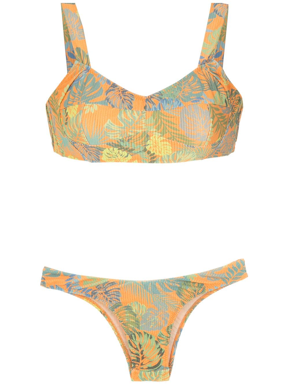 Amir Slama Bikini mit Palmblatt-Print - Orange von Amir Slama