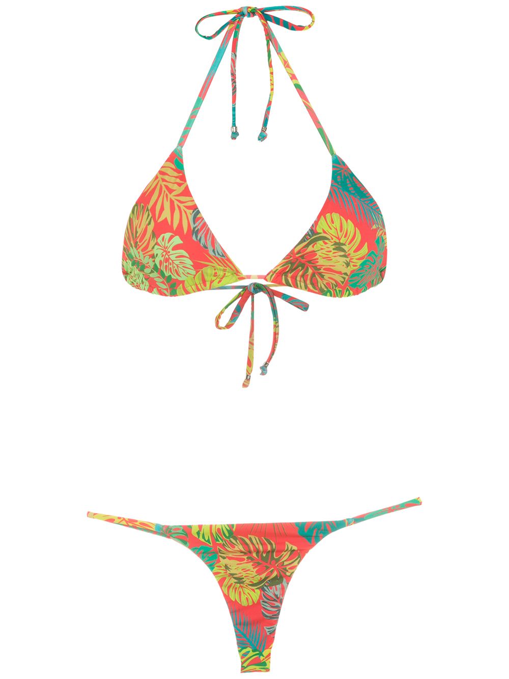 Amir Slama Bikini mit Palmblatt-Print - Rot von Amir Slama