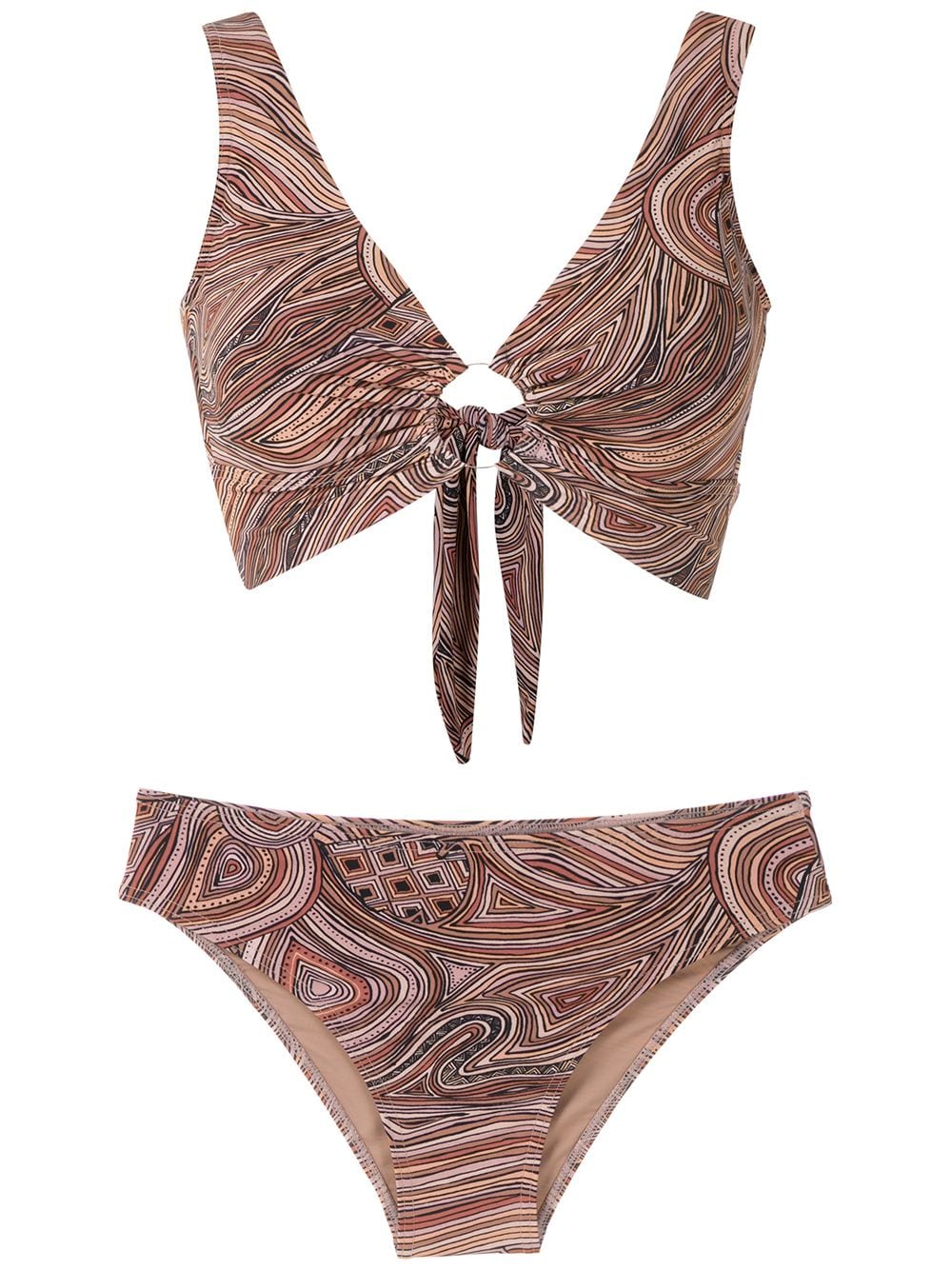 Amir Slama Bikini mit Print - Schwarz von Amir Slama