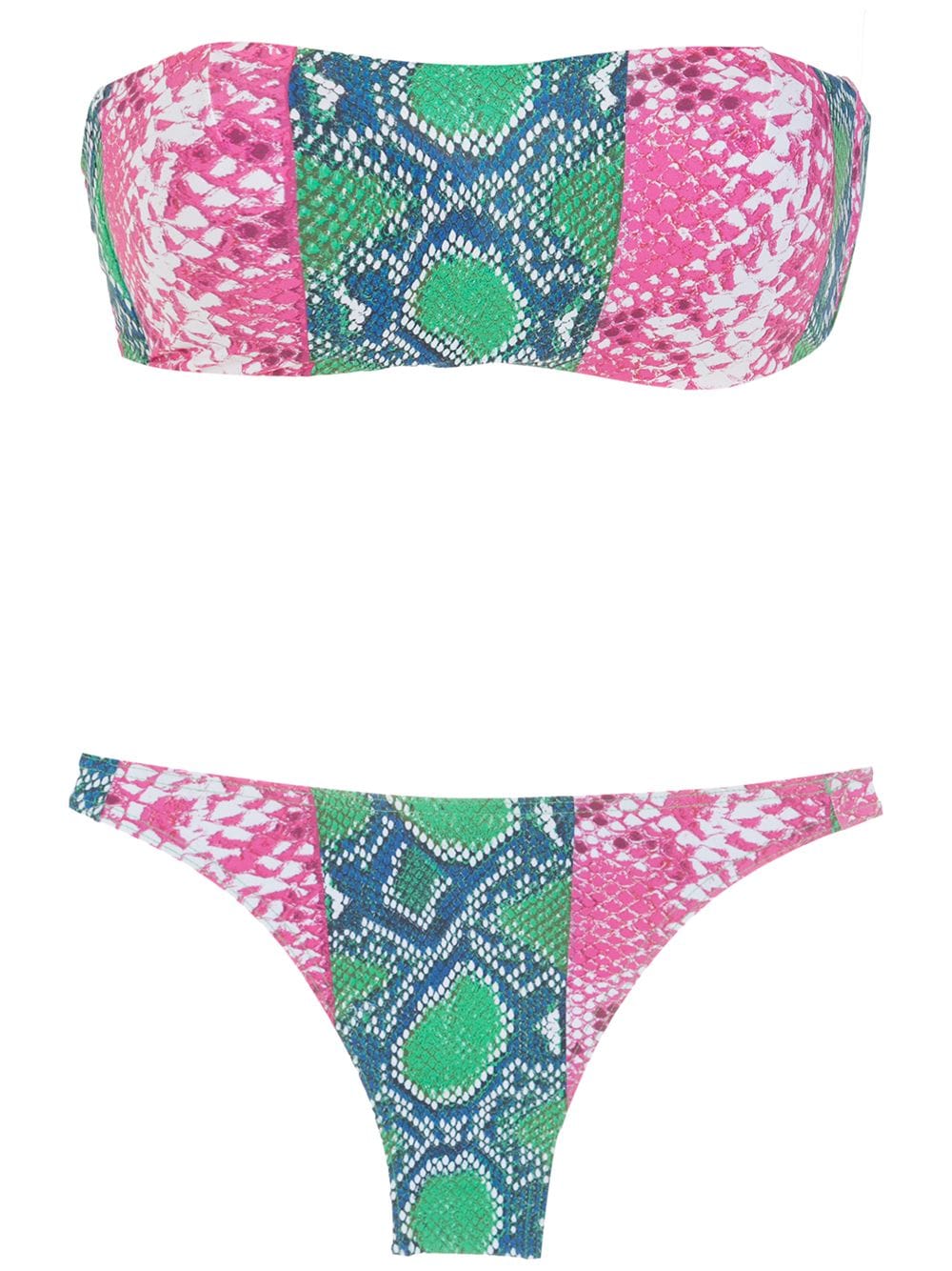 Amir Slama Bikini mit Schlangenleder-Print - Grün von Amir Slama