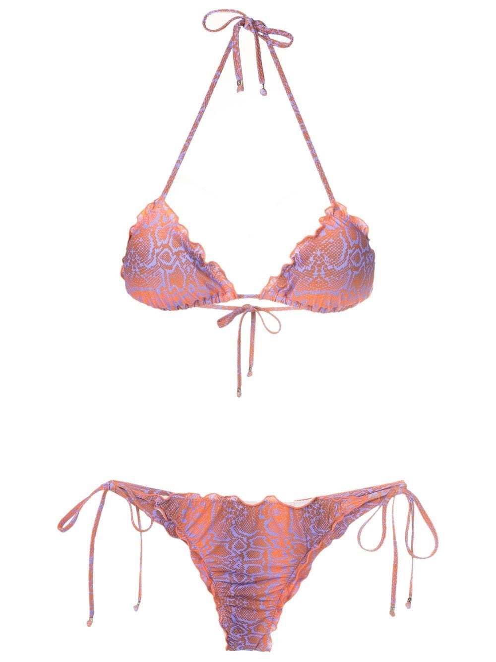 Amir Slama Bikini mit Schlangenleder-Print - Violett von Amir Slama